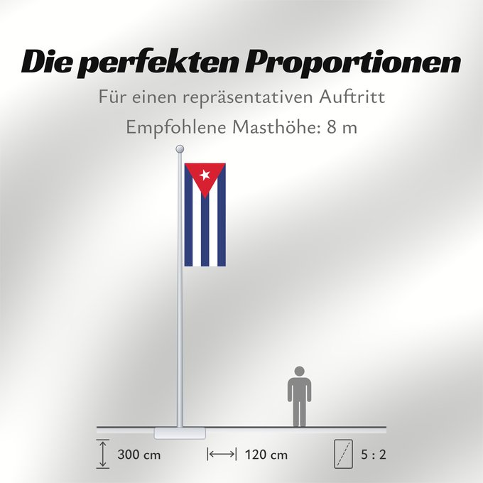 Proportionen der Flagge: Cuba	Kuba	علم كوبا	Banniel Cuba	Kubo	پرچم کوبا	Kiba	Флаг Кубы	Kube	Kubas	Прапор Куби	Quốc kỳ Cuba	​古巴国旗