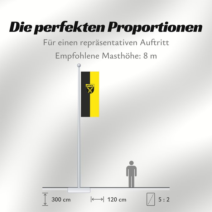 Proportionen der Flagge: Gerlingen (Region Stuttgart)