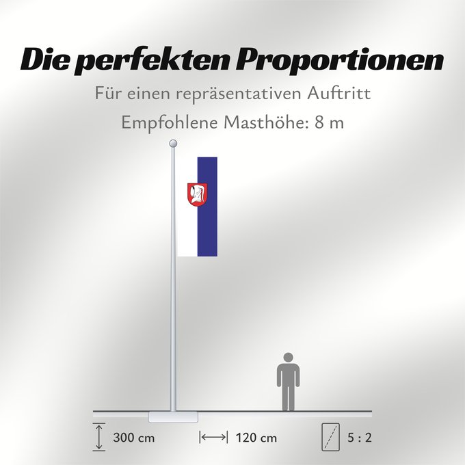 Proportionen der Flagge: Güglingen (Nördliches Baden-Württemberg)