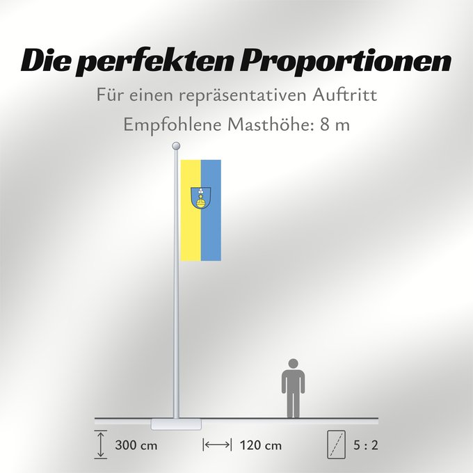 Proportionen der Flagge: Offenau (Nördliches Baden-Württemberg)
