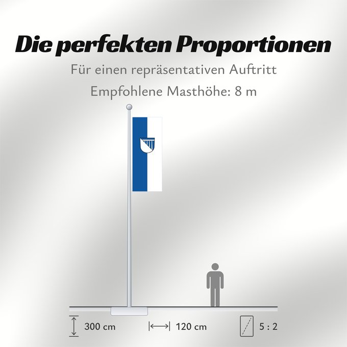 Proportionen der Flagge: Braunsbach (Nördliches Baden-Württemberg)