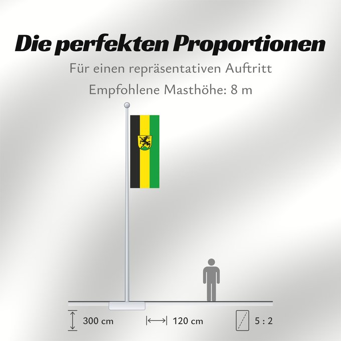 Proportionen der Flagge: Boxberg (Nördliches Baden-Württemberg)