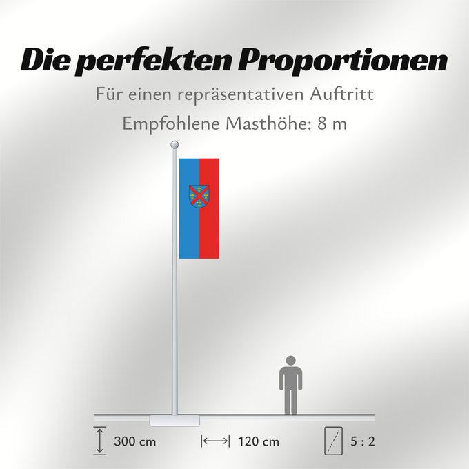 Proportionen der Flagge: Ellwangen (Jagst) (Schwäbische Alb)