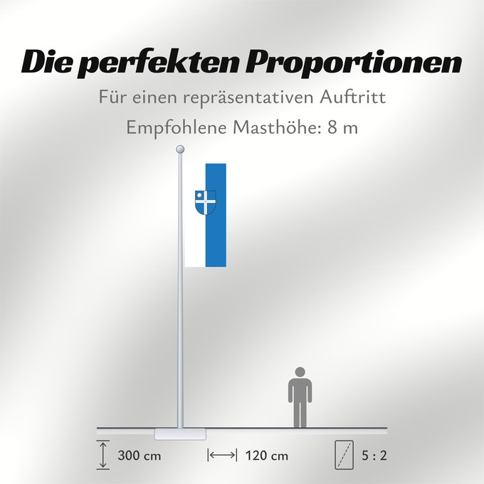 Proportionen der Flagge: Bruchsal (Nördliches Baden-Württemberg)