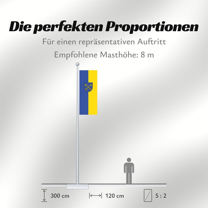 Proportionen der Flagge: Hartheim am Rhein (Südlicher Schwarzwald)