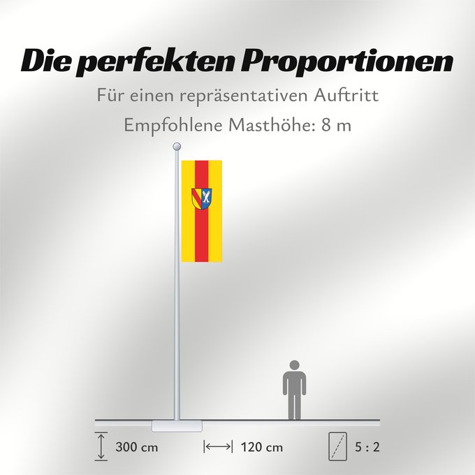 Proportionen der Flagge: Weisweil (Südlicher Schwarzwald)