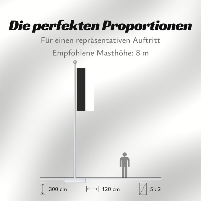 Proportionen der Flagge: Ulm, Universitätsstadt (Schwäbische Alb)