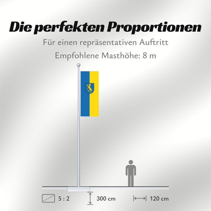 Proportionen der Flagge: Biberach an der Riß (Württembergisches Allgäu Oberschwaben)