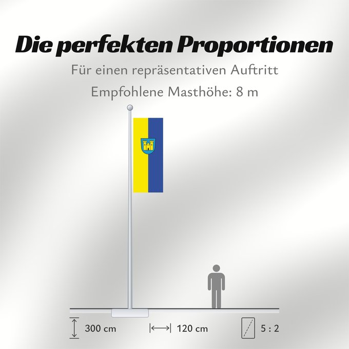 Proportionen der Flagge: Moosburg (Württembergisches Allgäu Oberschwaben)