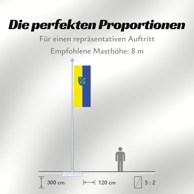 Proportionen der Flagge: Uttenweiler (Württembergisches Allgäu Oberschwaben)