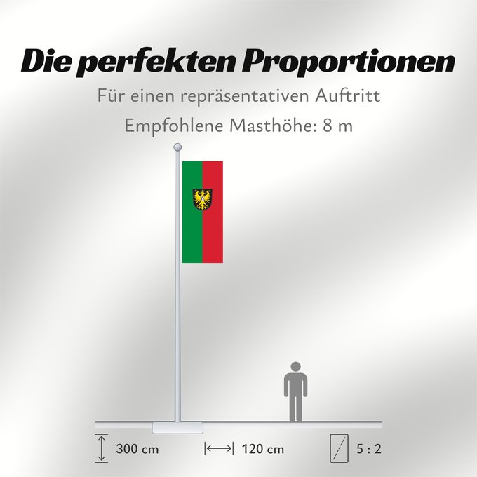 Proportionen der Flagge: Isny im Allgäu (Württembergisches Allgäu Oberschwaben)