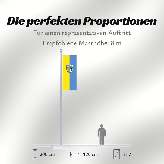Proportionen der Flagge: Kirchweidach (Inn-Salzach)