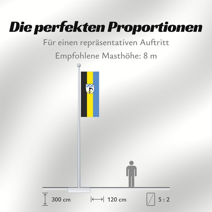 Proportionen der Flagge: Marktl, M (Inn-Salzach)