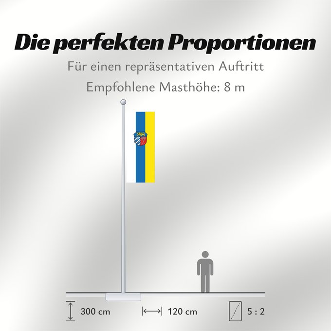 Proportionen der Flagge: Bad Tölz-Wolfratshausen (Kreis)