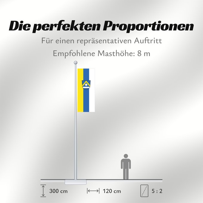 Proportionen der Flagge: Poing (Ebersberger Grünes Land)