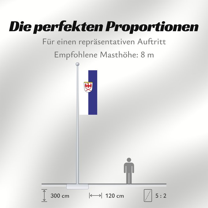 Proportionen der Flagge: Hausham (Alpenregion Tegernsee-Schliersee)