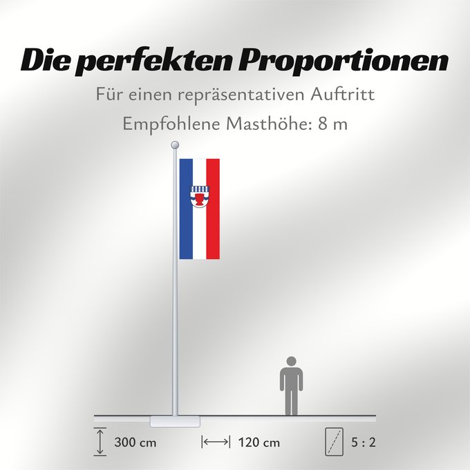Proportionen der Flagge: Obertaufkirchen (Inn-Salzach)