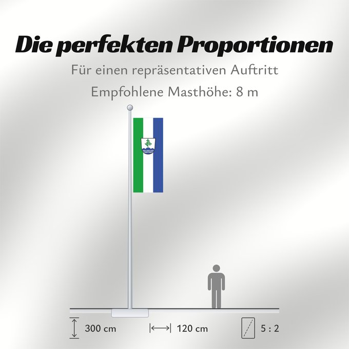 Proportionen der Flagge: Bernau a.Chiemsee (Chiemsee-Alpenland)