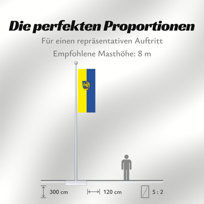 Proportionen der Flagge: Oberaudorf (Chiemsee-Alpenland)