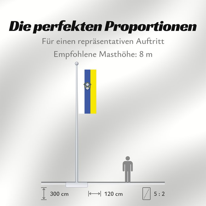 Proportionen der Flagge: Tacherting (Chiemgau)