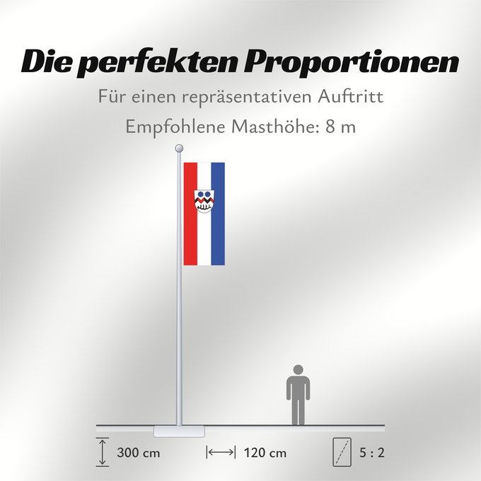 Proportionen der Flagge: Tettenweis (Bayerisches Golf- und Thermenland)