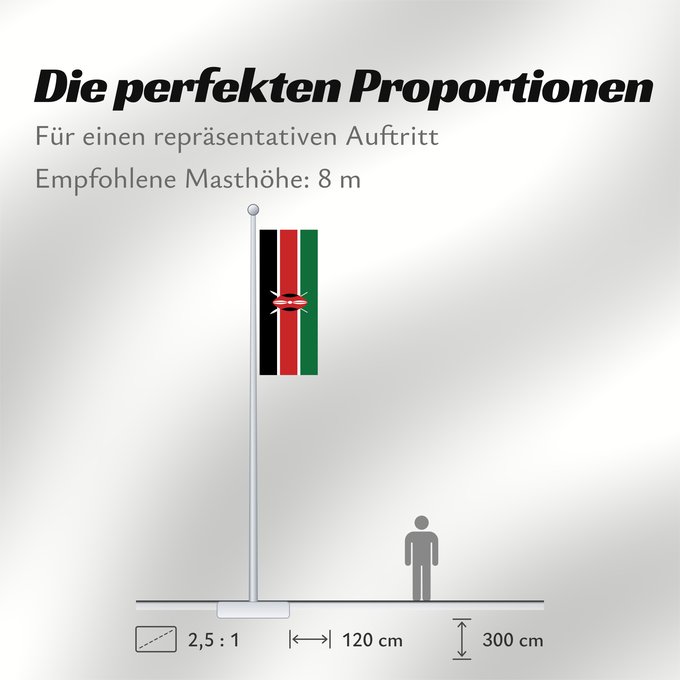 Proportionen der Flagge: Kenya Kenia Quénia Kenii የኬንያ ሰንደቅ ዓላማ علم كينيا Keniya Сцяг Кеніі কেনিয়ার ফিরালহান Kenije Keňská vlajka Kenyas Σημαία της Κένυας Kenja Kenya lipp Kenian דגל קניה केन्या का ध्वज ケニアの国旗 კენიის დროშა 케냐의 국기 Kenijos Знаме на Кенија Kenyas flagg Флаг Кении K