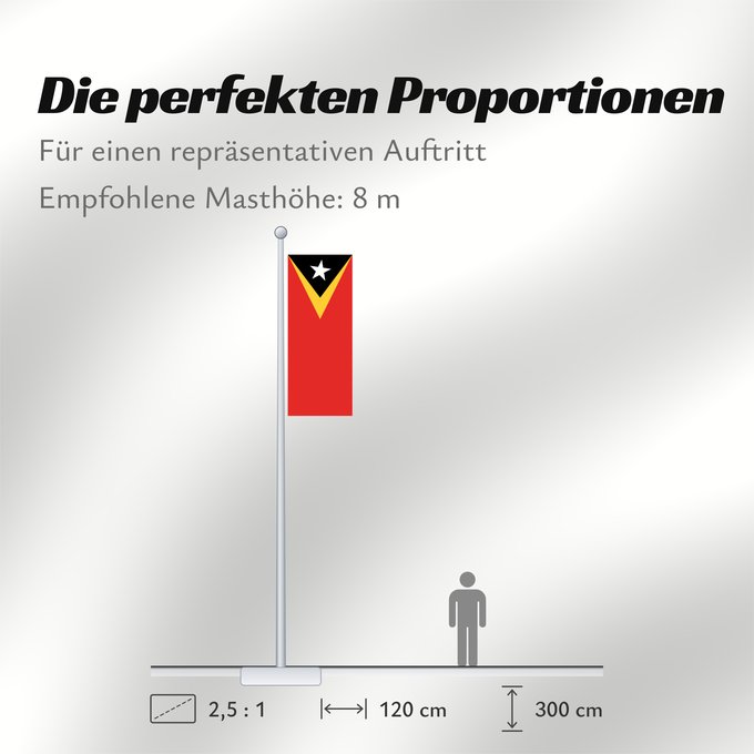 Proportionen der Flagge: East Timor	Timor-Leste  East Timor	Timor oriental	Timor Oriental	Osttimor	Timor Est	Timor-Leste  Oost-Timor	Timor-Leste	علم تيمور الشرقية	তিমুর লেস্তের জাতীয় পতাকা	Timor Leste	Флаг Восточного Тимора	Östtimors	Timór Lorosa e nian