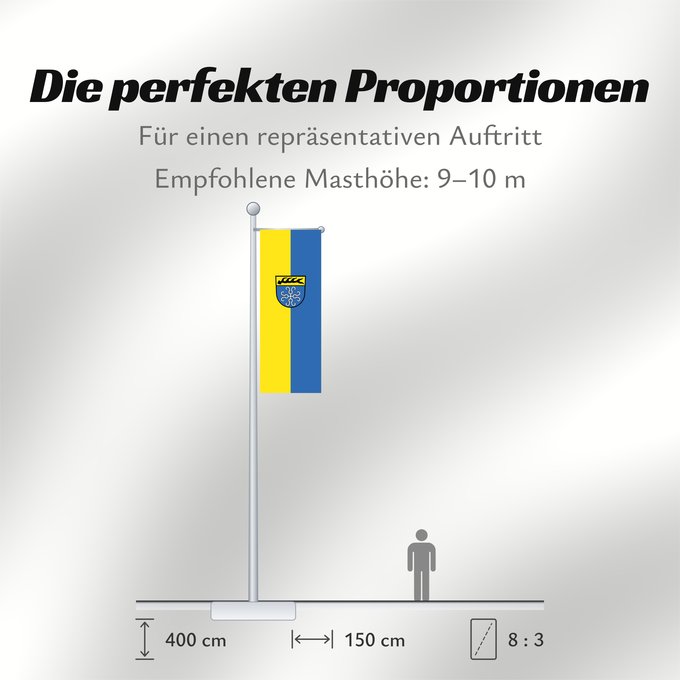 Proportionen der Flagge: Kirchheim unter Teck (Region Stuttgart)