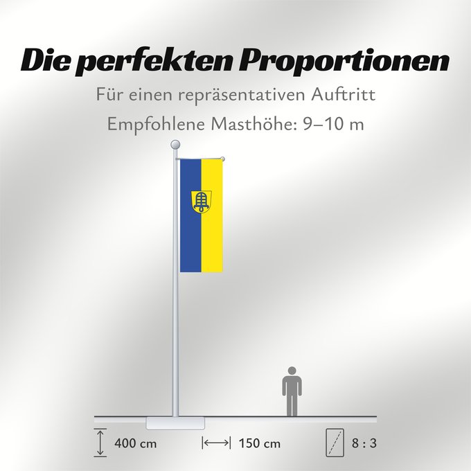 Proportionen der Flagge: Hemmingen (Region Stuttgart)