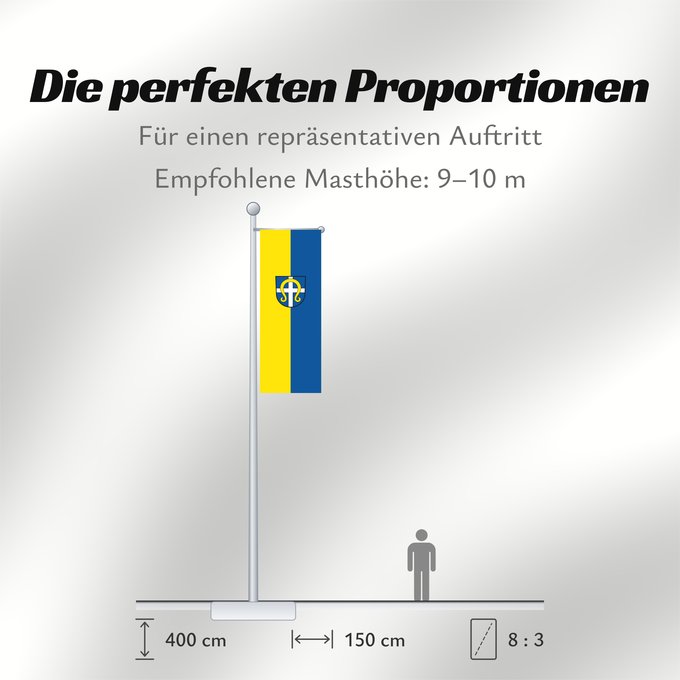 Proportionen der Flagge: Korntal-Münchingen (Region Stuttgart)