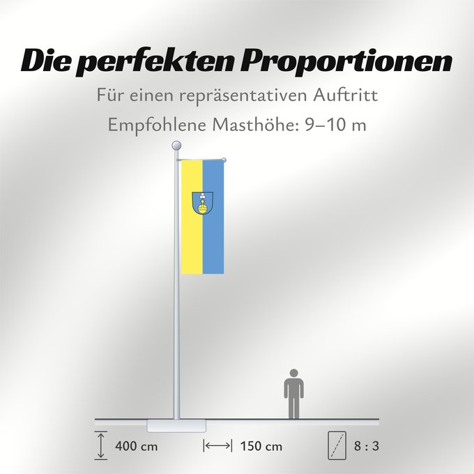 Proportionen der Flagge: Offenau (Nördliches Baden-Württemberg)
