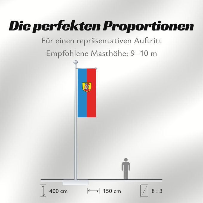 Proportionen der Flagge: Heidenheim an der Brenz (Schwäbische Alb)