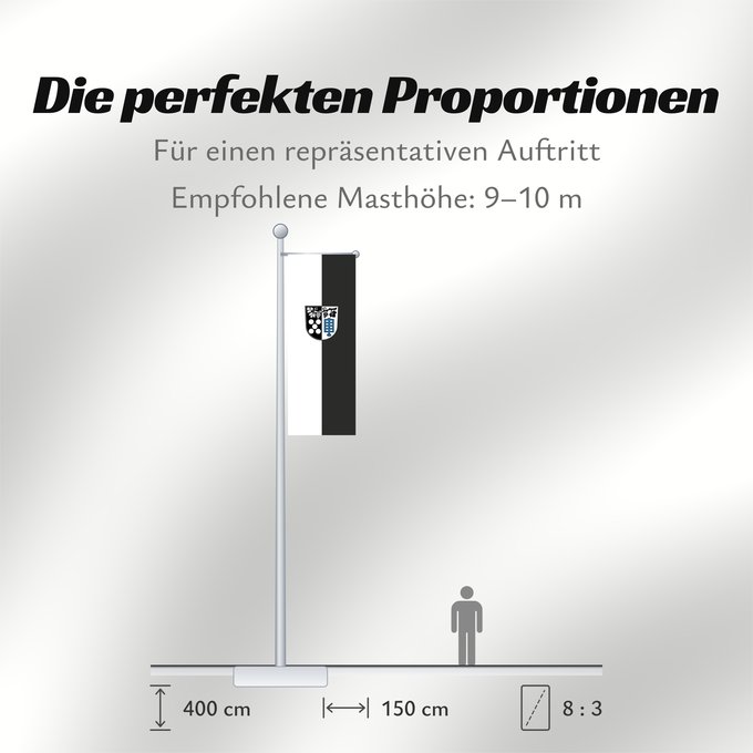 Proportionen der Flagge: Oberderdingen (Nördliches Baden-Württemberg)