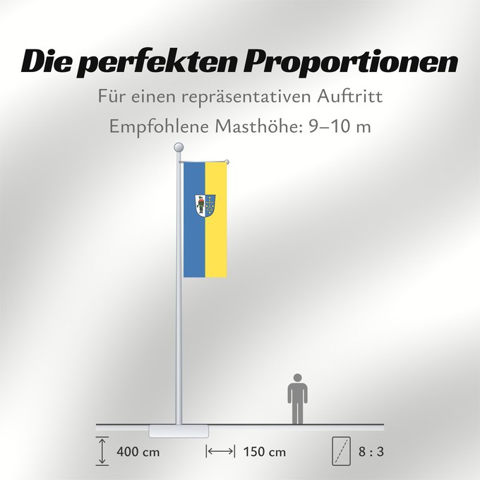 Proportionen der Flagge: Ketsch (Nördliches Baden-Württemberg)