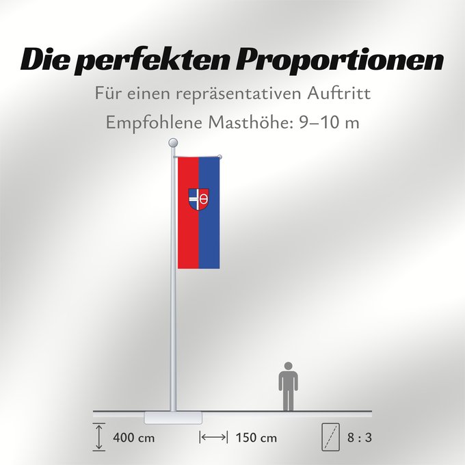 Proportionen der Flagge: Malsch (Nördliches Baden-Württemberg)
