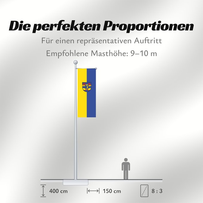 Proportionen der Flagge: Angelbachtal (Nördliches Baden-Württemberg)