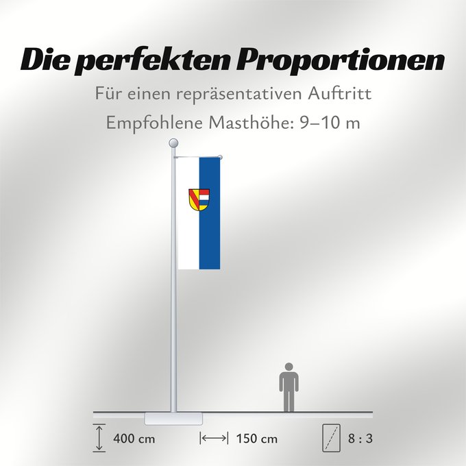 Proportionen der Flagge: Pforzheim (Nördlicher Schwarzwald)