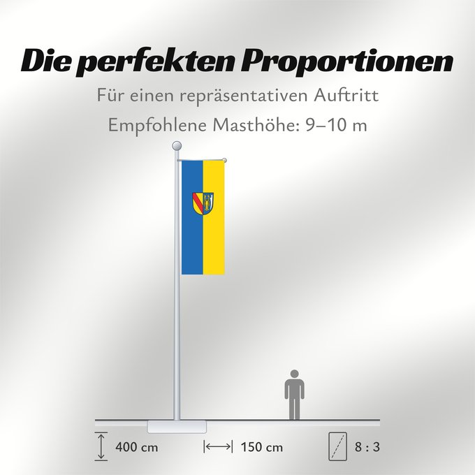 Proportionen der Flagge: Vörstetten (Südlicher Schwarzwald)