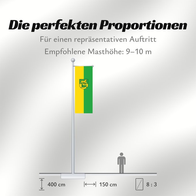 Proportionen der Flagge: Dürmentingen (Württembergisches Allgäu Oberschwaben)