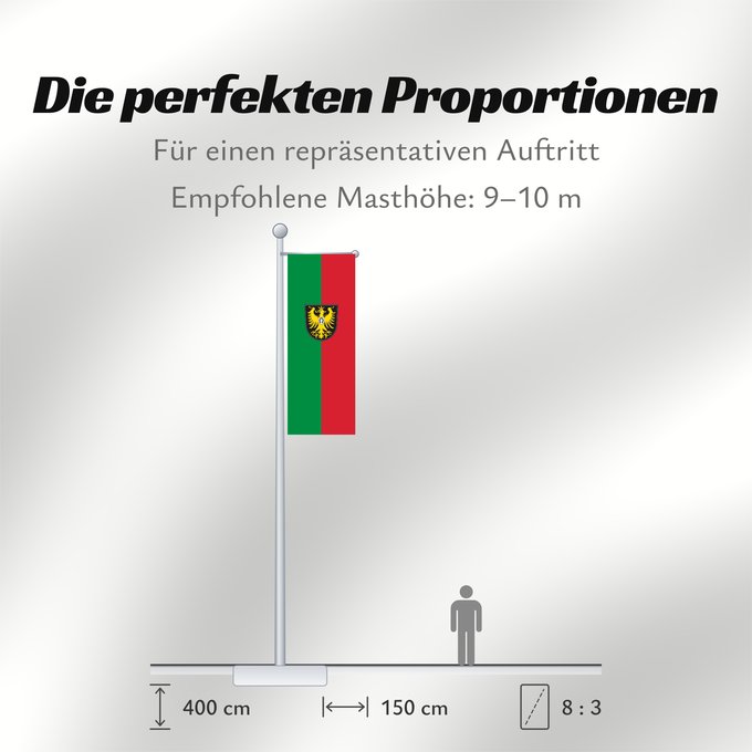 Proportionen der Flagge: Isny im Allgäu (Württembergisches Allgäu Oberschwaben)