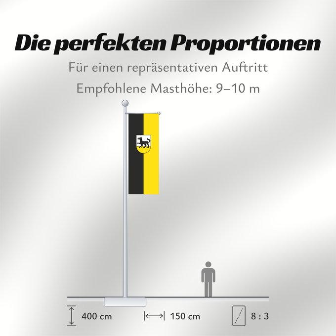 Proportionen der Flagge: Wolfegg (Württembergisches Allgäu Oberschwaben)