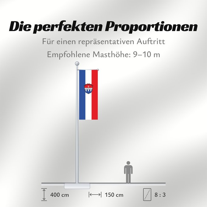 Proportionen der Flagge: Garching a.d.Alz (Inn-Salzach)