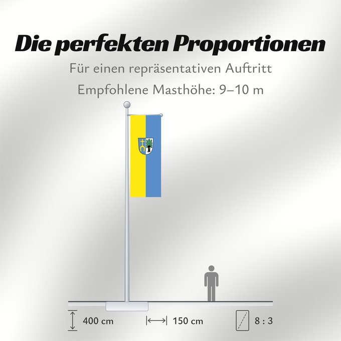 Proportionen der Flagge: Kirchweidach (Inn-Salzach)