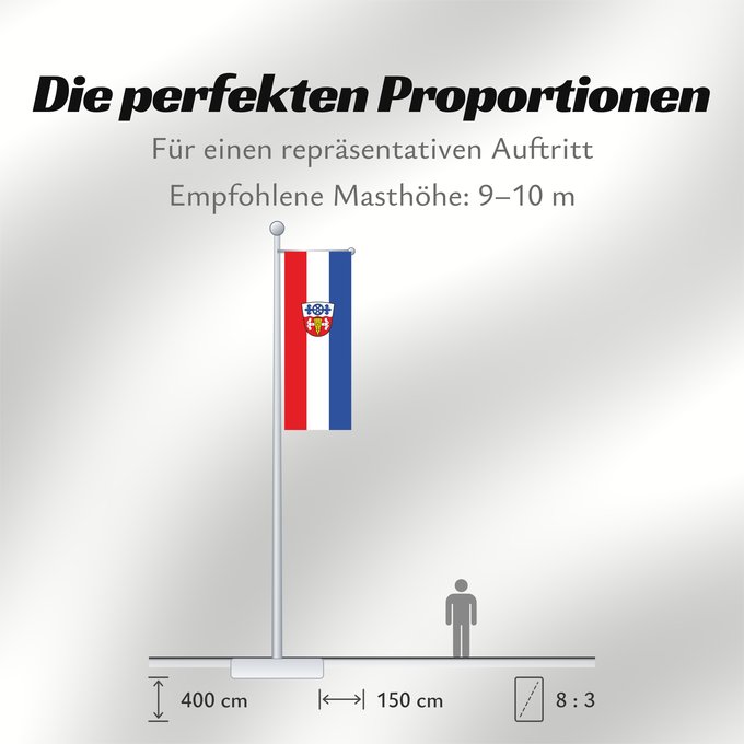 Proportionen der Flagge: Saaldorf-Surheim (Berchtesgadener Land)