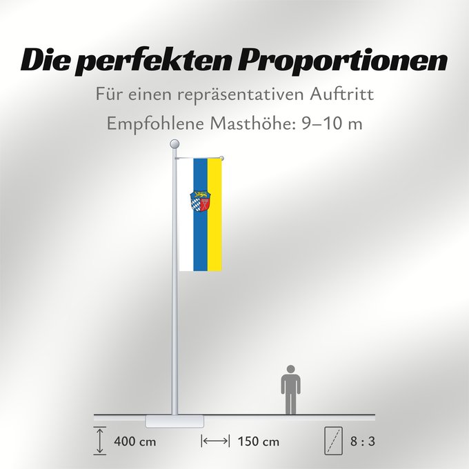 Proportionen der Flagge: Bad Tölz-Wolfratshausen (Kreis)