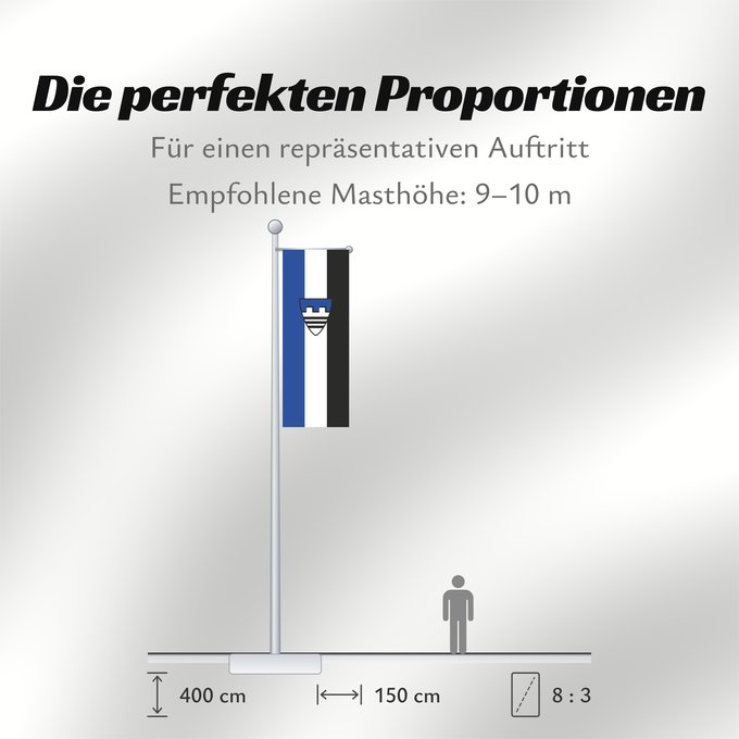 Proportionen der Flagge: Baierbrunn (Münchener Umland)