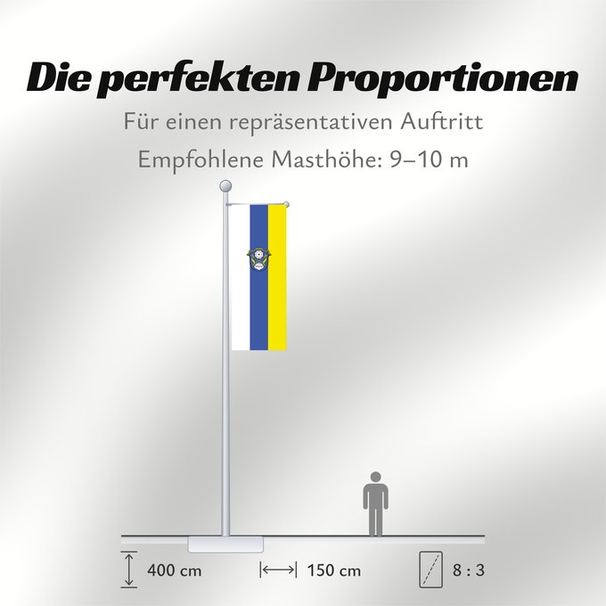 Proportionen der Flagge: Tacherting (Chiemgau)