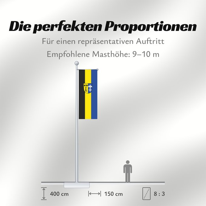 Proportionen der Flagge: Metten, M (Bayerischer Wald)