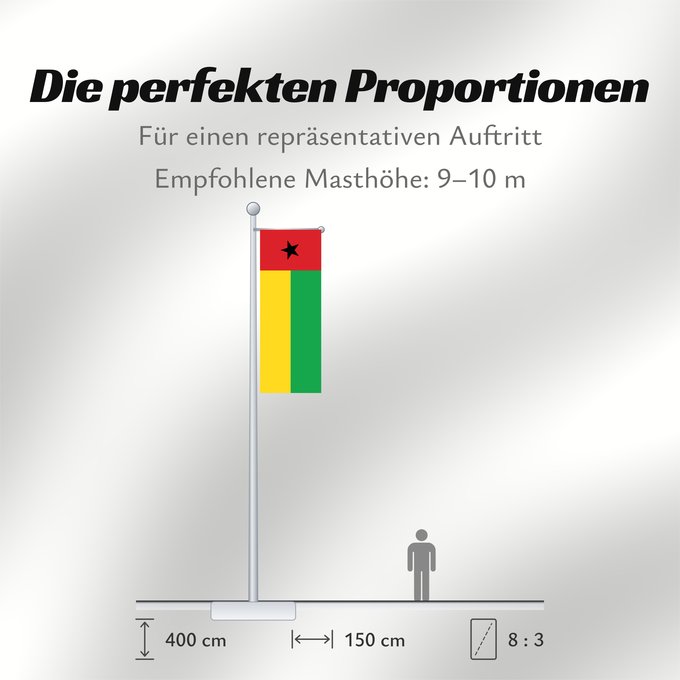 Proportionen der Flagge: Guinea-Bissau	Guinée-Bissau	Guinea-Bissaus	Guiné-Bissau	Gvineo Bisaŭa	پرچم گینه بیسائو	Флаг Гвинеи-Бисау	Gvineje Bissau