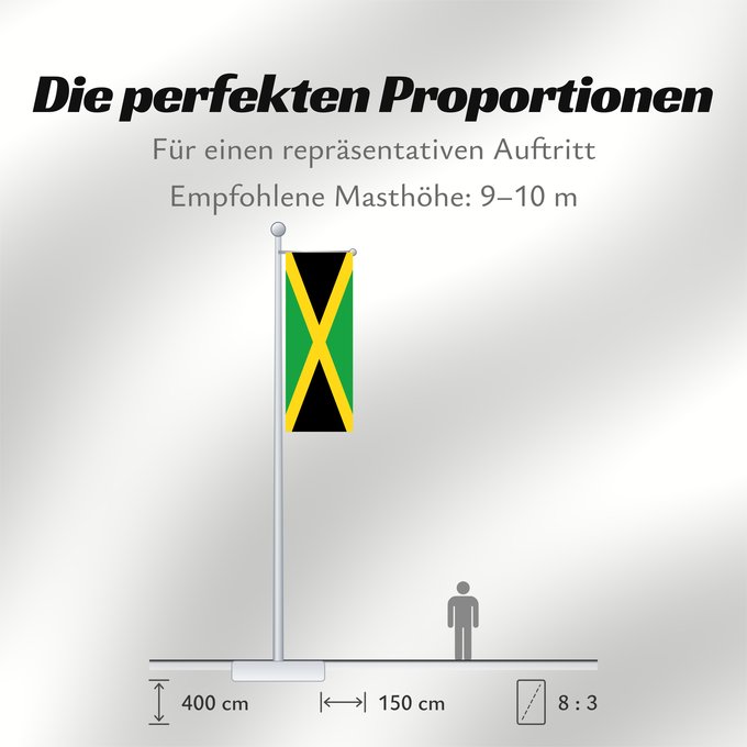 Proportionen der Flagge: Jamaica Jamaïque Jamaika Giamaica Флаг Ямайки Jamajke Прапор Ямайки